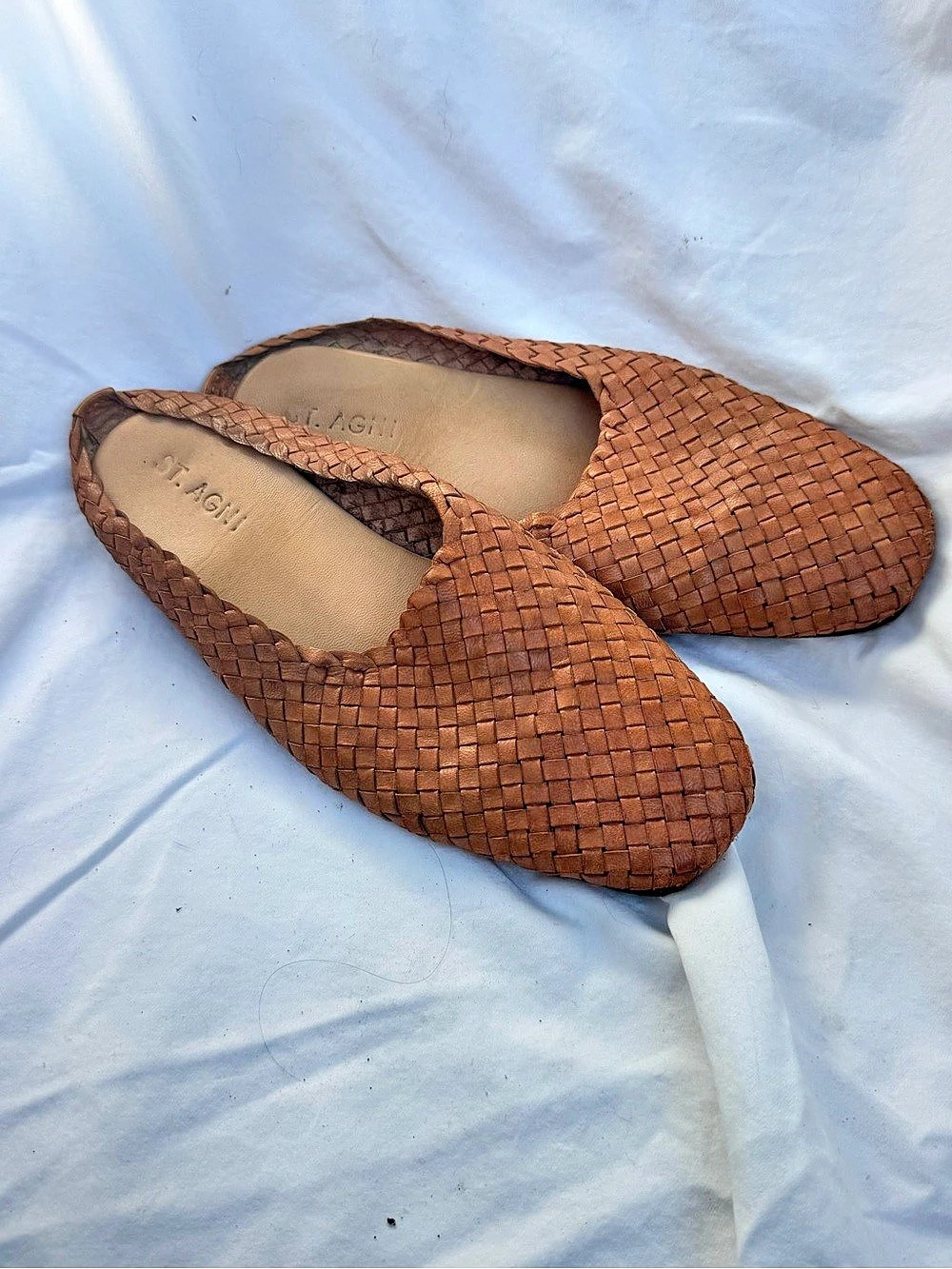 St. Agni Paris Woven Mule Brown Mules